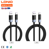 Câble de charge rapide LDNIO LS242Q Type C 100W Super charge rapide Arrêt automatique Chargeur USB vers Type C pour téléphone portable