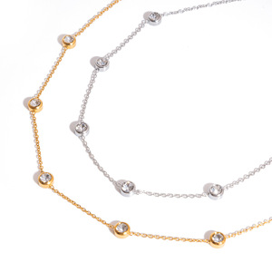 Collar de Cristal en Forma de T con Cadena de Acero Inoxidable, Diseño Geométrico, para Uso Diario - Product Image 5