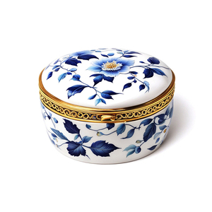 Cá Nhân Handmade Nhẫn Trang Sức Trang Trí Mini Lưu Trữ Hộp Biểu Tượng Tùy Chỉnh Đơn Giản Gốm Trắng Đính Hộp Đồ Trang Sức - Product Image 1