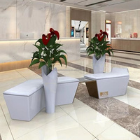 Banc de jardin en FRP en forme de V avec pot de fleurs, mobilier d'extérieur confortable pour parc et jardin, siège d'attente