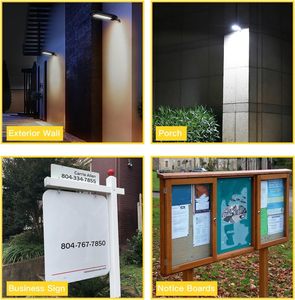 Solar Garden Sign <b>Lights</b> Outdoor 18 LED Post Board Fence Gutter <b>Light</b> Water-Resistant <b>Motion</b> <b>Sensor</b> Adjustable Rotate Mounting - Product Image 4