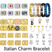 Bracelet à breloques italien personnalisé DIY, motif animal de dessin animé, Hanouka, en acier inoxydable, bracelet de montre, bijoux de mode pour femmes, vente en gros