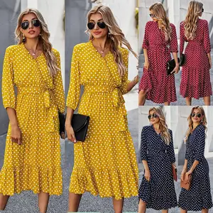 Neue frauen 2021 Frühling und Sommer Explosion Modelle Klassische Polka Dot Print Kleid Frauen