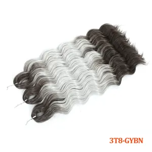 <span class=keywords><strong>Gladys</strong></span> 24 pulgadas 300g Ombre Blond 613 3 piezas naranja Arco Iris cuerpo suelto onda Twist Crochet trenzas plata blanco pelo sintético ondulado - Product Image 3