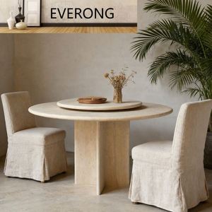 Tavoli da Pranzo in Travertino <span class=keywords><strong>Romano</strong></span> Fatti a Mano in Stile Nordico, Arredamento Moderno per la Casa - Product Image 3