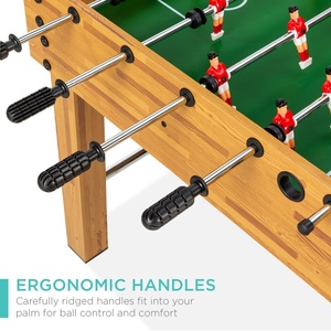 Mesa de Futbolín para Niños y Adultos, 2 Pelotas, 2 Portavasos, Asas Ergonómicas, Barras de <span class=keywords><strong>Madera</strong></span> Marrón, 48x24x32 - Product Image 3