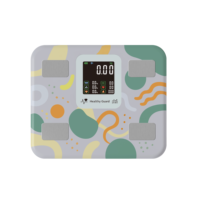 Balance connectée intelligente BIA 12 mesures ABS 180 kg 0,05 kg pour IMC, graisse, muscle, eau, os, 8 utilisateurs, 4 piles AAA, écran LCD 67 mm