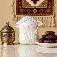 Figurines de moutons en résine mignonnes, décorations pour la maison Eid Al-Adha Mubarak, statue de mouton de dessin animé, ornements de fête, cadeau pour enfants, décoration de bureau