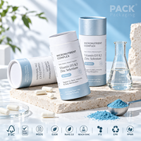 Emballage personnalisé en tube de papier pour compléments vitaminiques, boîtes cylindriques en carton imprimées OEM pour capsules, comprimés et gommes