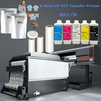 Eizoulyn Multifungsi 60cm I3200 Printhead 6 Kepala 8 Warna Holografik A1 Printer DTF All-in-one dengan Mesin Penggoyang Bubuk