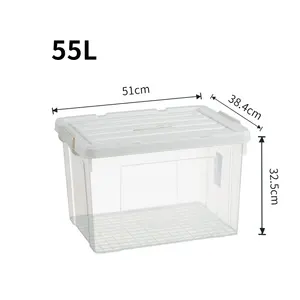 55L中国批发垃圾桶收纳解决方案朋友洗衣篮塑料盒带贸易保证聚丙烯盒