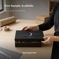 Boîte cadeau rigide noire mate avec couvercle et base, logo personnalisé, estampage à chaud argenté pour emballage de gâteaux de lune, vente en gros OEM