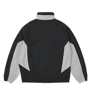 Chaqueta de fútbol de carcasa blanda con bloque de Color Retro con cremallera personalizada para hombre, chaqueta de chándal ligera en blanco, cortavientos con forro de malla - Product Image 2