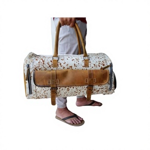 Bolsa de Viaje Hecha a Mano, Personalizada, de Cuero Genuino, Vintage, Impermeable, Multifuncional, con Asas y Cierre Grande, Portátil y Duradera - Product Image 6