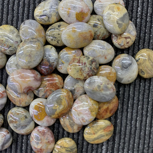 Venta al por mayor 45mm cristales piedra curativa Natur negro obsidiana cristal Palma piedra para la venta - Product Image 2