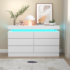 Milieu du siècle blanc coin stockage Accent placard armoire maison Simple longue Led <span class=keywords><strong>commode</strong></span> meubles armoire <span class=keywords><strong>en</strong></span> bois massif - Product Image 3