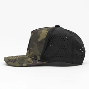 OEM impermeable transpirable corte láser agujero perforado Parche de goma personalizado Logo Camo estructurado 5 paneles Golf gorra de camionero para los deportes - Product Image 3