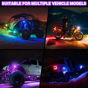 4/8/12/16Pods приложение RGBW светодиодное освещение 4x4 бездорожье Rgb Rock <span class=keywords><strong>Lights</strong></span>, внедорожный грузовик, светодиодные фонари для <span class=keywords><strong>Jeep</strong></span> Wrangler Jk - Product Image 2