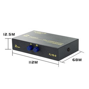 FJGEAR สวิตช์วิดีโอ VGA 2 พอร์ต ความละเอียด 1024x768 สำหรับการแชร์จอภาพคอมพิวเตอร์ - Product Image 3