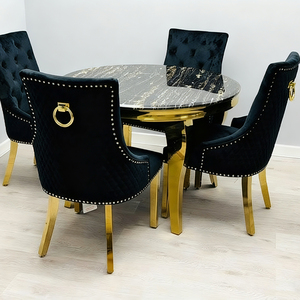 <span class=keywords><strong>Table</strong></span> de salle <span class=keywords><strong>à</strong></span> <span class=keywords><strong>manger</strong></span> italienne de luxe avec plateau en <span class=keywords><strong>verre</strong></span> noir, <span class=keywords><strong>table</strong></span> de salle <span class=keywords><strong>à</strong></span> <span class=keywords><strong>manger</strong></span> ronde pour restaurant commercial - Product Image 2