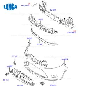 Support de pare-choc avant en fibre de carbone, adapté à la Ford Fiesta 2017, OE #2110161, 2128692, 2246766, 1407014 - Product Image 2