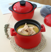 Ensemble de casseroles en céramique rouge marmite à soupe en céramique pour soupe de riz et bouillie marmite vente chaude chinois CLASSIC ustensiles de cuisine en céramique