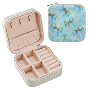 Fashion Custom Print Travel Jewelry Box Pendant <b>Earrings</b> Ring Jewelry Box Pu Leather Jewel <b>Case</b> Jewelry Storage Boxes for Women - Product Image 1