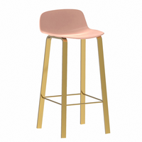 Tabouret de bar moderne minimaliste nordique avec dossier en métal, non rotatif, pour la maison, le pub ou l'extérieur