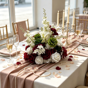 DKB Nouveaux Centres de Table Modernes en Soie Artificielle Vert et Blanc pour Décoration de Mariage (Vente en Gros) - Product Image 1