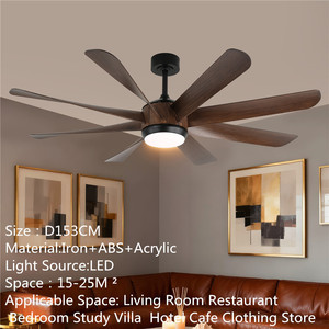 Ventilatore da Soffitto Moderno Grande con Luce <span class=keywords><strong>LED</strong></span>, 8 Pale in ABS, per Soggiorno, Sala da Pranzo, Camera da Letto, Villa, Hotel - Product Image 5