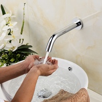 Robinet d'eau froide unique pour salle de bain, montage mural, infrarouge, sans contact, intelligent, automatique, à capteur