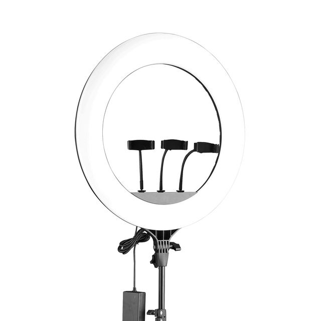 WF EL-18 18inch Large Size 3200-5600k Ring Light With three Phone Holder for Camera Photography Live Stream Makeup TikTok