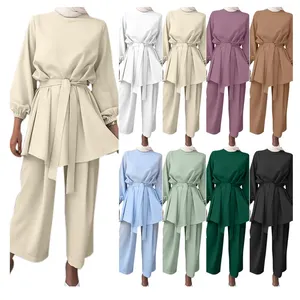New 2 piece women outfit 2 piece set abaya muslim clothing set elegant casual dresses