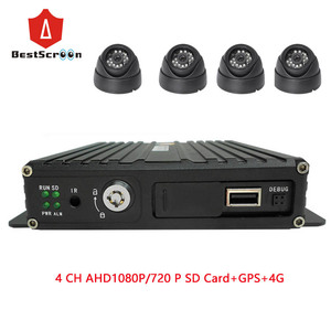 4 CH AHD 720P 1080P DVR 4 CH AHD Thẻ SD HDD Gắn Xe DVR 4G + GPS - Product Image 2
