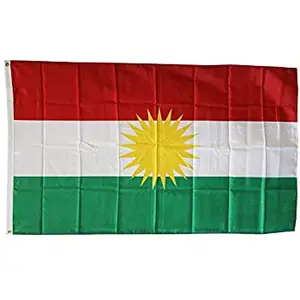 Kain Poliester Cetak Bahan Bendera Kurdistan Nasional 90*150Cm Kustom