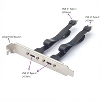 Cable de Expansión USB 3.1 de 50 cm para Panel Frontal, 2 Conectores Tipo-E Macho a 2 Conectores Tipo C Hembra para Placa Base de Computadora