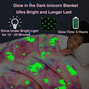 Coperta Multifunzionale Super Morbida Magica Fluorescente Ecologica Non Tossica, Coperta Luminosa con Unicorno <span class=keywords><strong>per</strong></span> Bambini Personalizzabile - Product Image 2