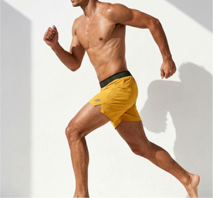 กางเกงขาสั้นกีฬาตาข่ายระบายอากาศสำหรับผู้ชาย เหมาะสำหรับวิ่งและฝึกซ้อม พร้อมกางเกงซับในในตัว สำหรับเล่นกีฬา พร้อมบริการพิมพ์ลาย DTG ตามสั่ง - Product Image 2