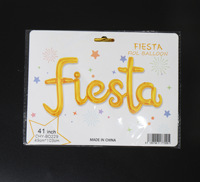 Ballons en aluminium Fiesta en lettres cursives espagnoles, auto-gonflants, pour la décoration de fêtes et de carnavals, Globos