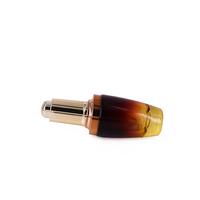 Flacon compte-gouttes en verre de luxe au design unique avec bouton poussoir pour sérum visage et huile essentielle, 1oz 2oz 30ml 50ml, avec boîte d'emballage