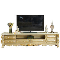 Juego de Mesa de Centro y Mueble para TV de Madera Maciza Tallada, Estilo Europeo, con Almacenamiento, Hecho a Medida, Origen China