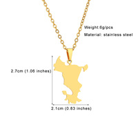 Collier chaîne carte de la ville de Mayotte en acier inoxydable plaqué or 18 carats émail drapeau de Mayotte collier chaîne pendentif carte