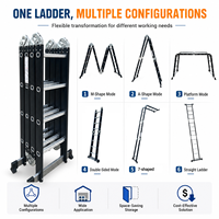 Échelle d'évacuation pliante multifonction CE/EN131, échelle escamotable portable et rétractable, échelle de sécurité 4X3 4X4 4X5, escalier de grenier pliable