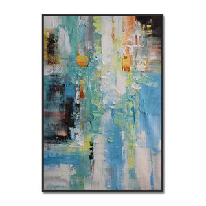 Art déco moderne, art mural encadré, peinture abstraite personnalisée vert clair et blanc, art mural pour la maison, l'hôtel, le bureau, le <span class=keywords><strong>salon</strong></span>, à suspendre - Product Image 1