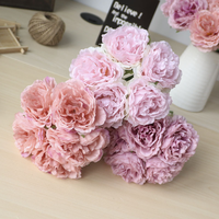 Buket Bunga Peony Kain Buatan Vintage untuk Dekorasi Rumah dan Pernikahan
