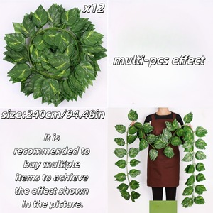 Ning Chen Artificial Ivy Vine 240cm Green <b>Leaf</b> Garland For <b>Wall</b> Hanging <b>Decor</b> - Product Image 3