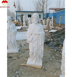 Statues de jésus en marbre blanc naturel <span class=keywords><strong>sur</strong></span> croix célèbre <span class=keywords><strong>sculpture</strong></span> d'église statue en marbre de jésus grandeur nature - Product Image 4