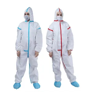 Factory OEM CE approved nonwoven ppe protection waterproof overalls hazmat suit industrial disposable coverall