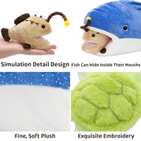 Peluche douce en forme de requin baleine avec animaux marins à l'intérieur, jouet en peluche pour enfants et amoureux de la mer