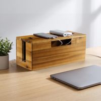 Grande boîte, organiseur de câbles pour dissimuler les fils de téléviseur, d'ordinateur, de routeur et de concentrateur USB sous les bureaux